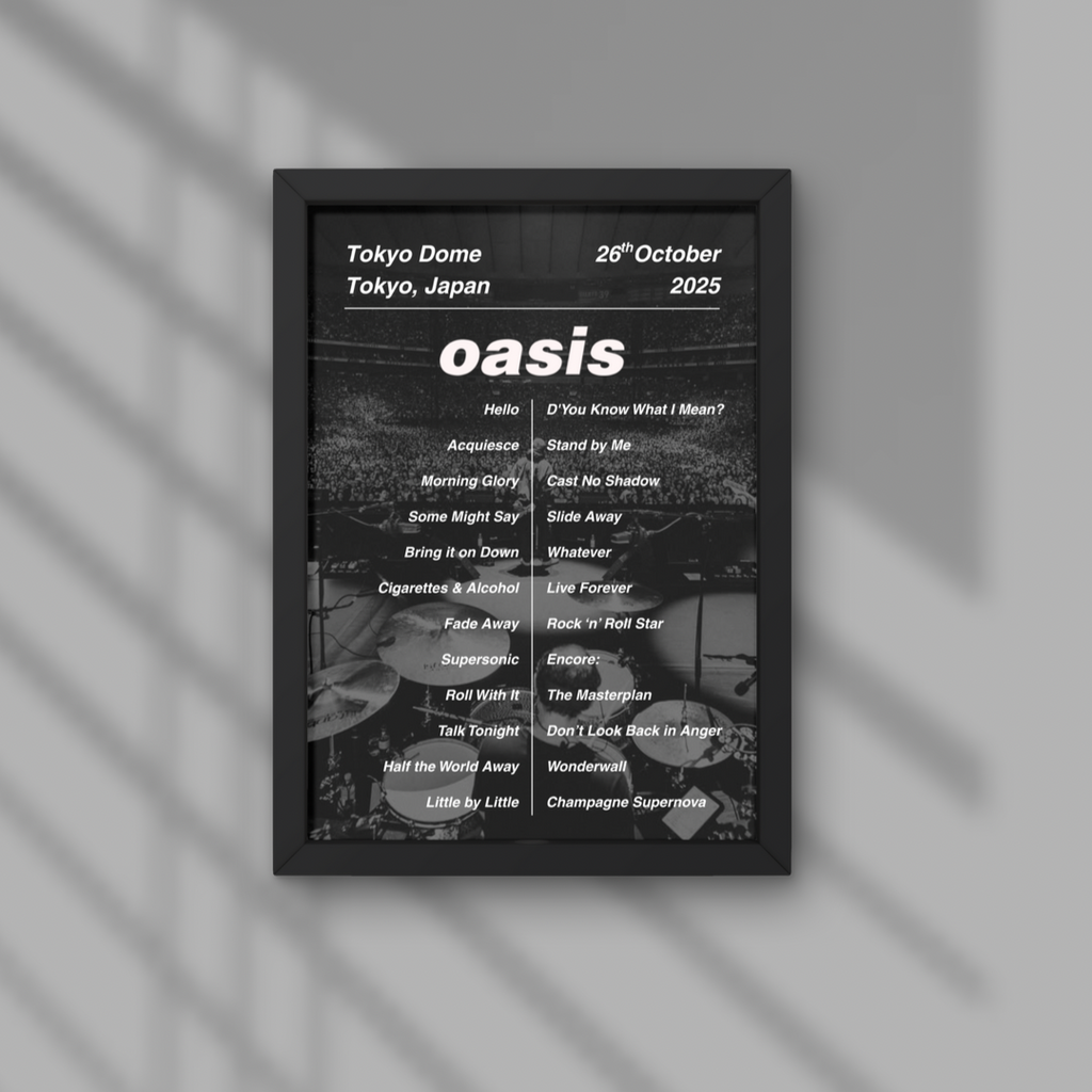 Oasis Tokyo Dome Setlist Prints - Both Dates
