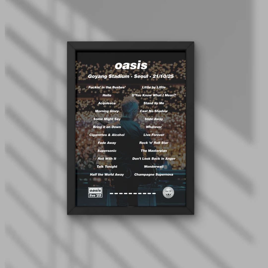Oasis Seoul Setlist Prints