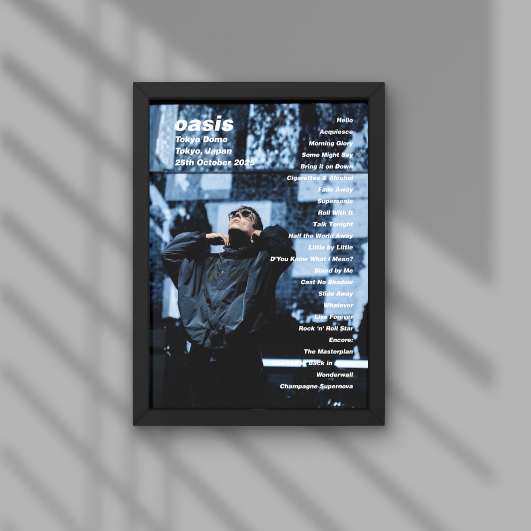 Oasis Tokyo Dome Setlist Prints - Night One 25th Oct
