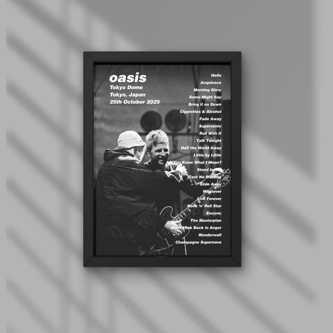 Oasis Tokyo Dome Setlist Prints - Night One 25th Oct