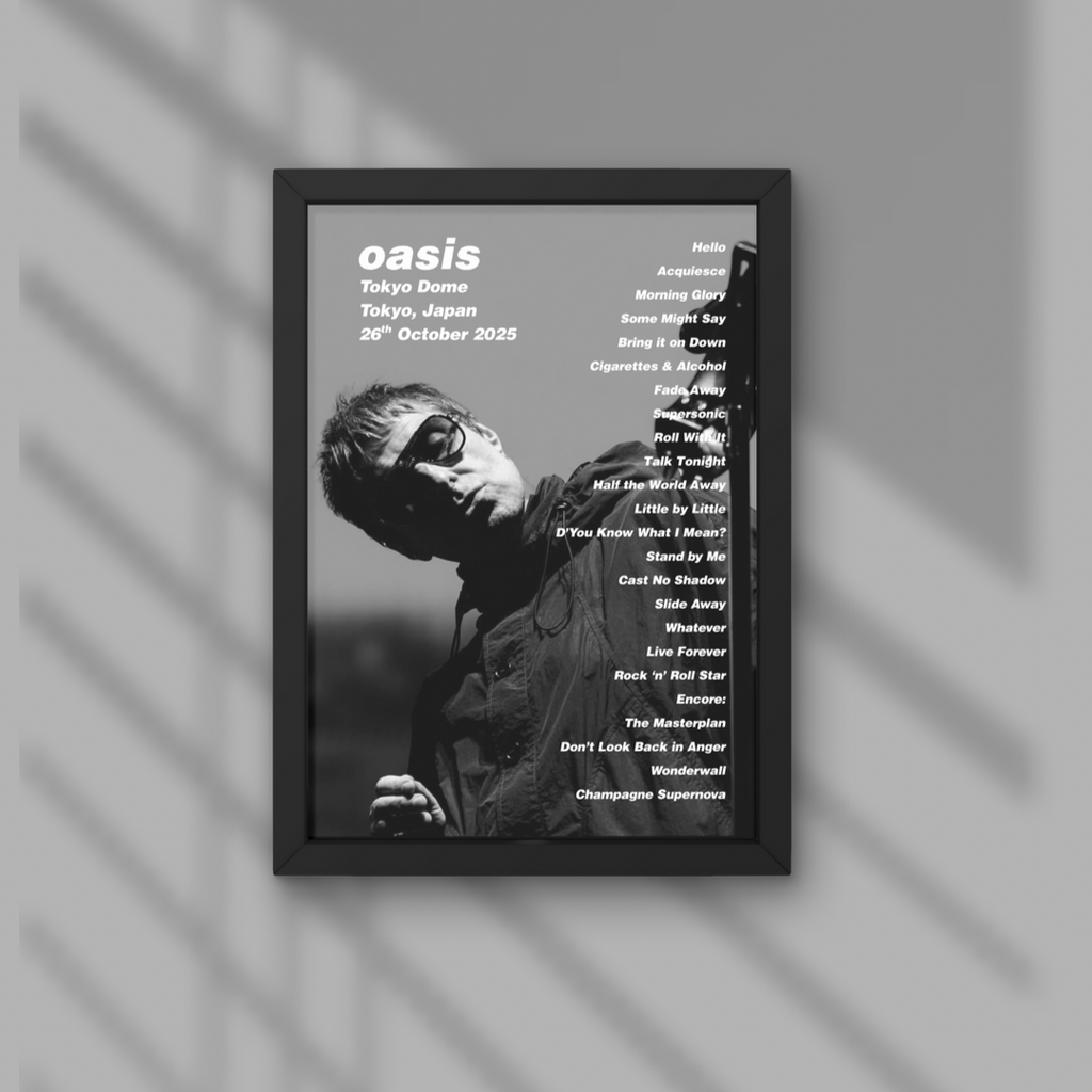 DIGITAL Oasis Tokyo Dome Setlist Prints - Night Two 26th Oct