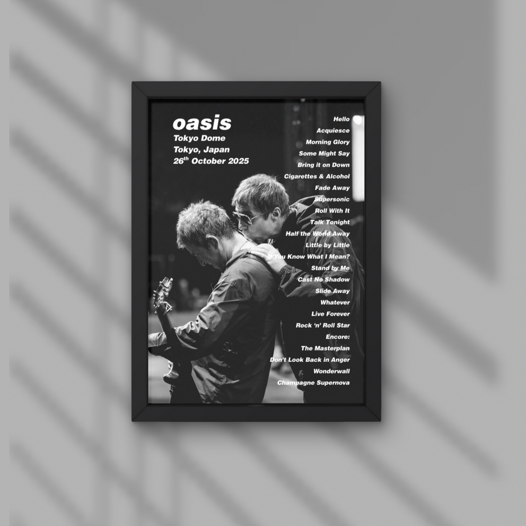 DIGITAL Oasis Tokyo Dome Setlist Prints - Night Two 26th Oct