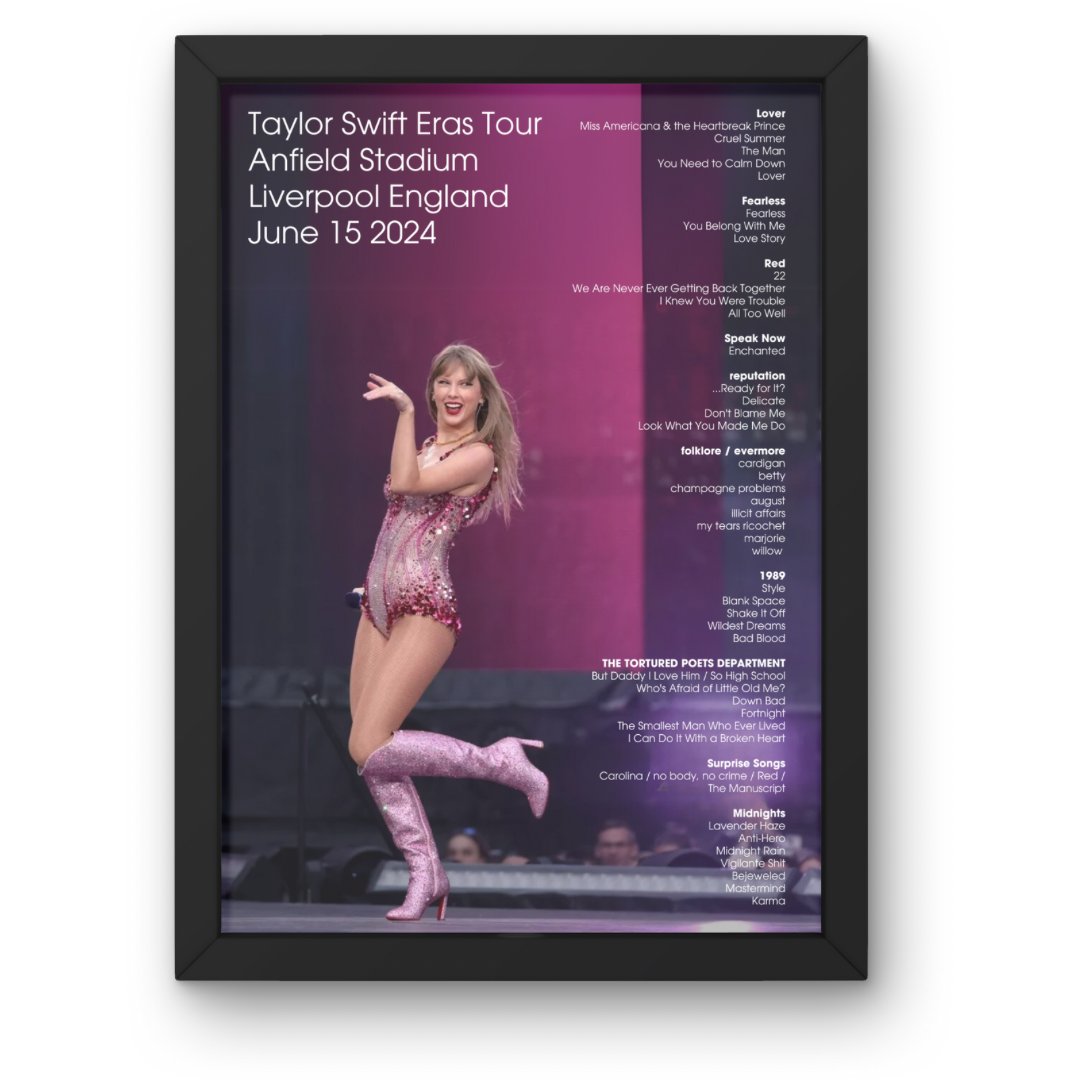 Taylor Swift Eras Tour Setlist Posters ALL UK DATES and rest of world available.