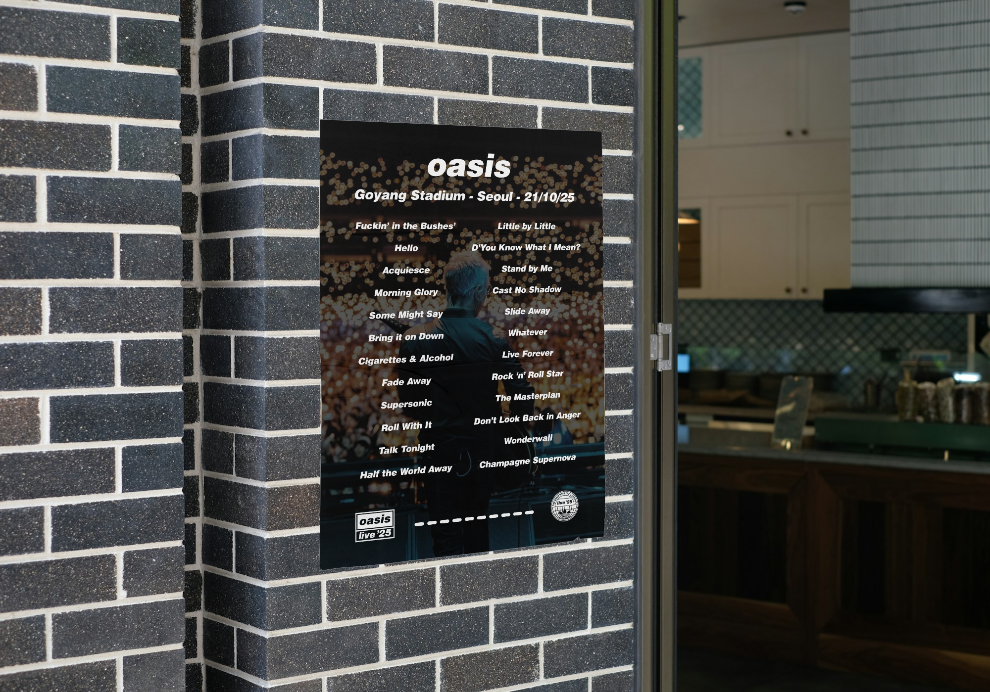 Oasis Seoul Framed Setlist Prints