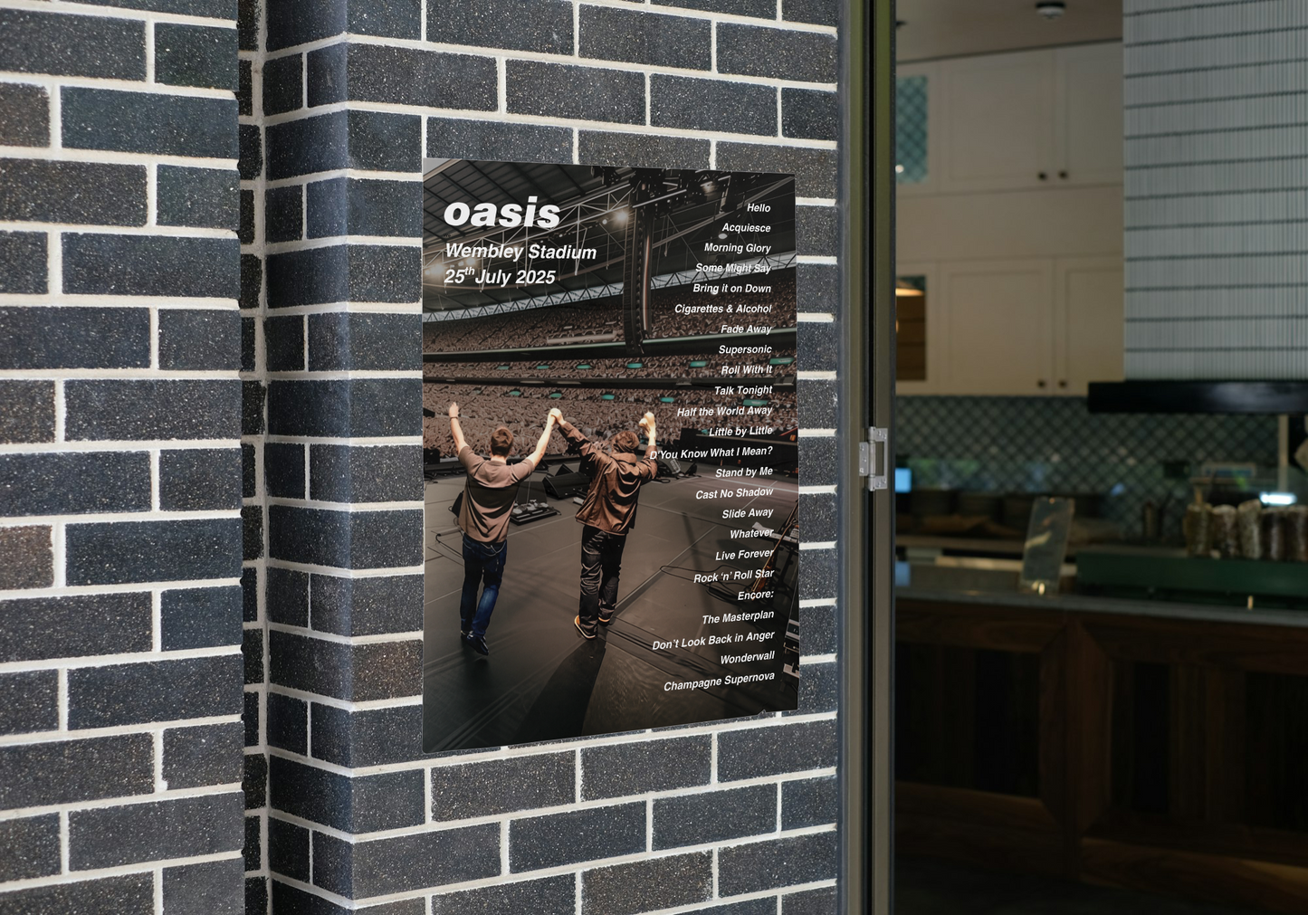 OASIS LIVE 2025 ALL SETLIST POSTER | ALL DATES WEMBLEY LONDON | A1 - A5 Frame Option