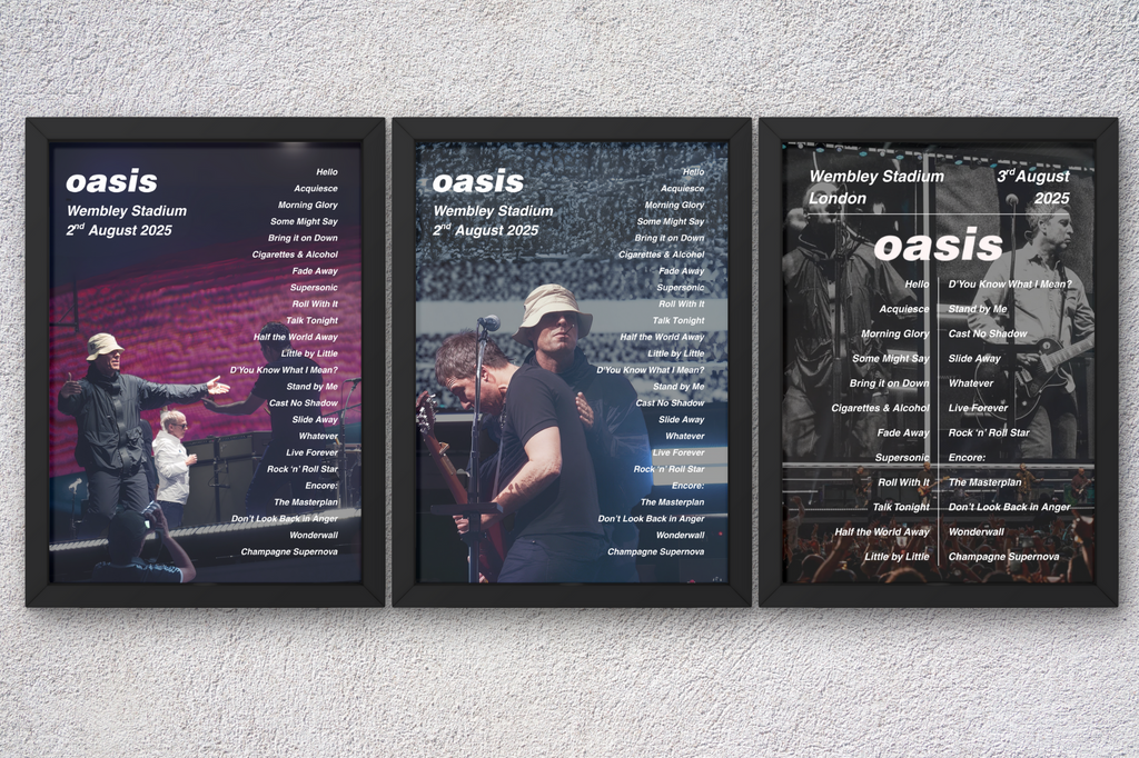 Oasis Wembley DIGITAL Setlist Print - All Dates